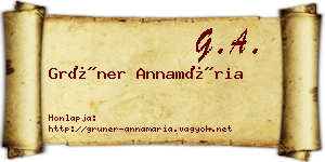Grüner Annamária névjegykártya